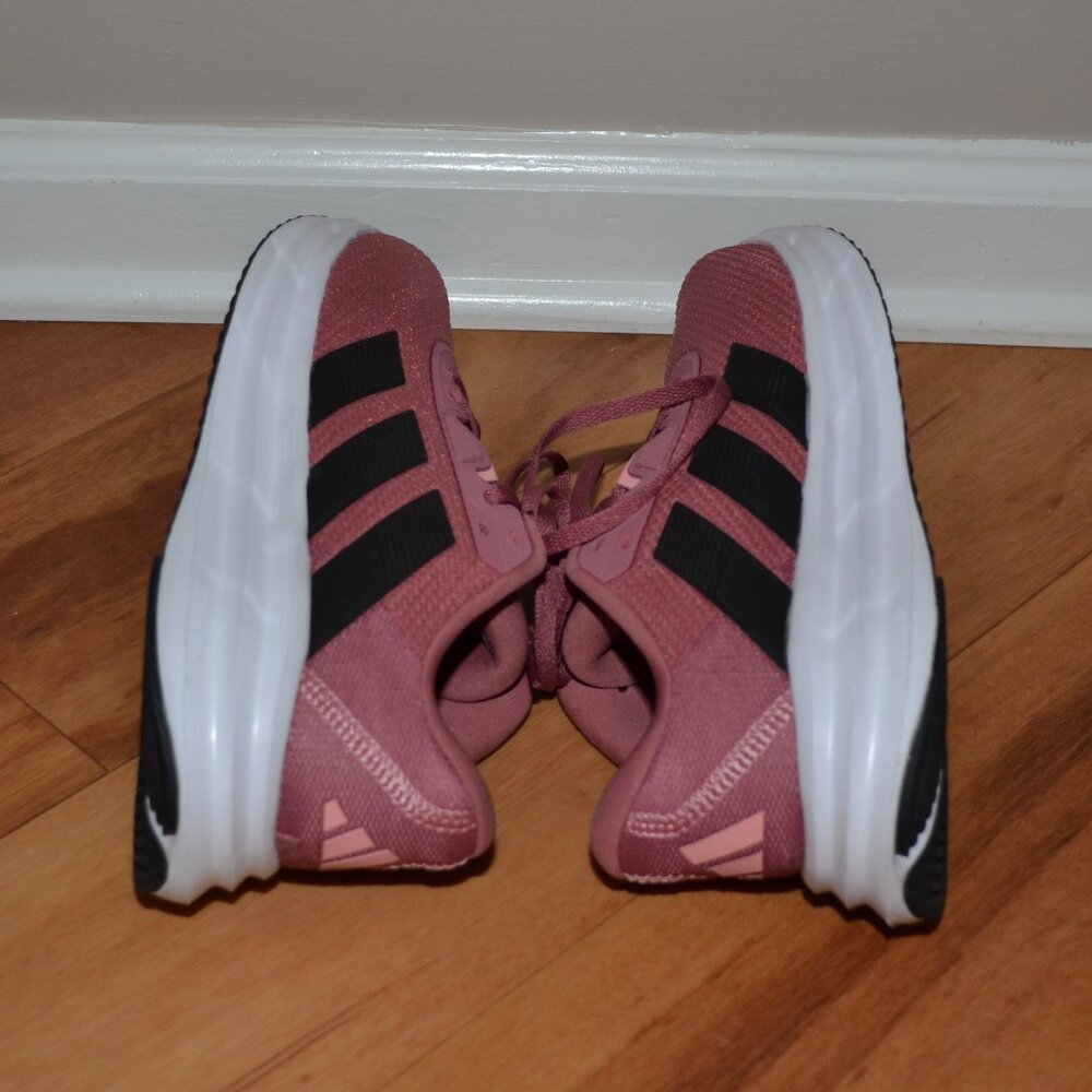 adidas Women’s Pink Running Sneakers with Black Stripes - Picture 8 of 12